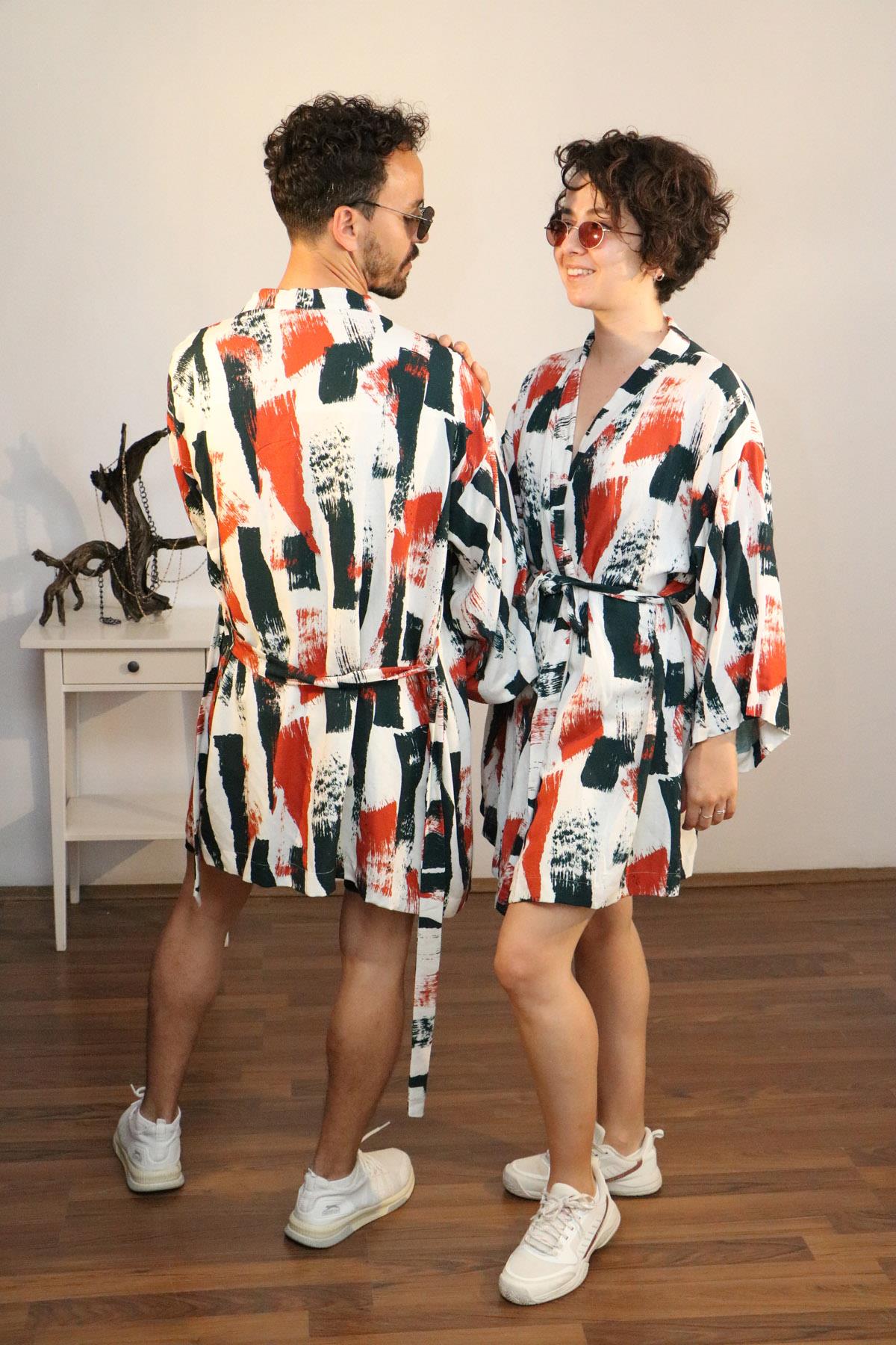 Lapiz%20Kısa%20Kimono,%20İnce%20Pamuklu%20ve%20Desenli%20Kumaş