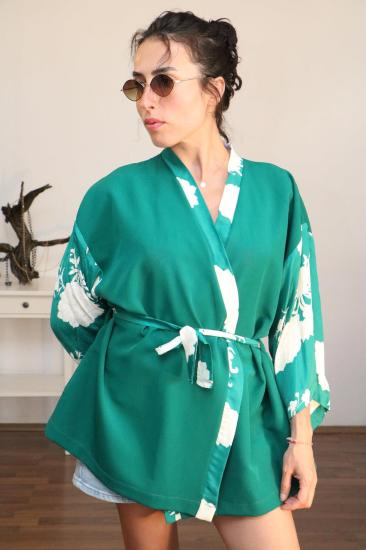 Lapiz Yeşil Kısa Kimono Ceket